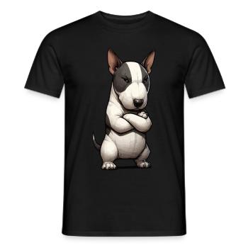 Dværg Bull Terrier Bull Terrier Ejer Bull Terrier - Mænd T-shirt - sort - Foran - AI Model Male 178 light (178cm)