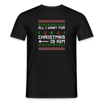Noël Dicton Amour Couples Cadeau de couple - T-shirt homme - noir - Devant - AI Model Male 178 light (178cm)