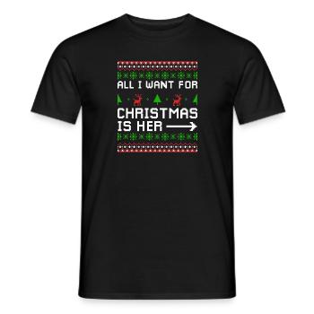 Noël Dicton Amour Couples Cadeau de couple - T-shirt homme - noir - Devant - AI Model Male 178 light (178cm)