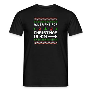 Noël Dicton Amour Couples Cadeau de couple - T-shirt homme - noir - Devant - AI Model Male 178 light (178cm)