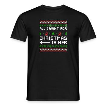 Noël Dicton Amour Couples Cadeau de couple - T-shirt homme - noir - Devant - AI Model Male 178 light (178cm)