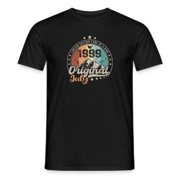 Juli 1999 Jubiläumsgeschenkidee Juli 1999 - Männer T-Shirt - Schwarz - Vorne - AI Model Male 178 light (178cm)