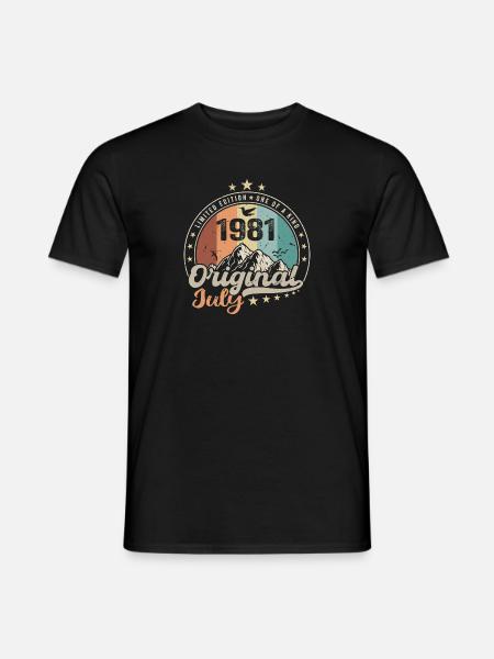 Juli 1981 Jubiläumsgeschenkidee Juli 1981 - Männer T-Shirt - Schwarz