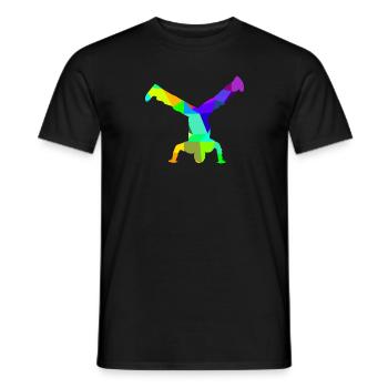 Breakdance Rainbow Colors Polygon Sport - Men's T-Shirt - black - Front - AI Model Male 178 light (178cm)