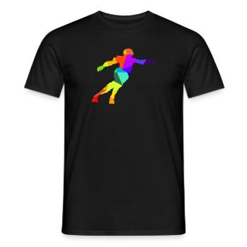Roller Derby Inliner Regenbogen Farben Polygon - Männer T-Shirt - Schwarz - Vorne - AI Model Male 178 light (178cm)