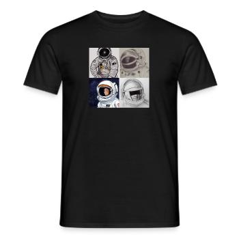 Zeichnung eines Astronauten - AI-Art - Männer T-Shirt - Schwarz - Vorne - AI Model Male 178 light (178cm)