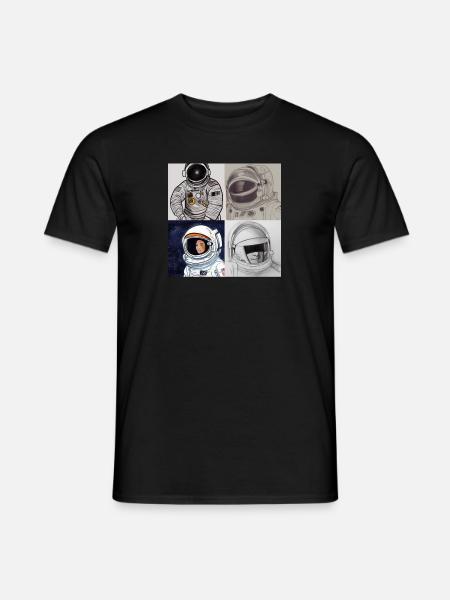 Zeichnung eines Astronauten - AI-Art - Männer T-Shirt - Schwarz