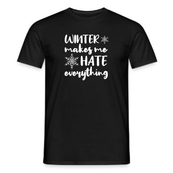 Ich hasse Winter, Ich hasse Schnee und Kälte - Männer T-Shirt - Schwarz - Vorne - AI Model Male 178 light (178cm)