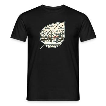 Blatt schräg - Männer T-Shirt - Schwarz - Vorne - AI Model Male 178 light (178cm)