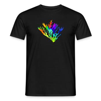 Koralle Ozean Regenbogen Tiere Polygon - Männer T-Shirt - Schwarz - Vorne - AI Model Male 178 light (178cm)