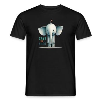 Save the wild !! - Männer T-Shirt - Schwarz - Vorne - AI Model Male 178 light (178cm)