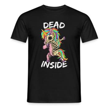 Dead Inside Dab Dabbing Einhorn Unicorn Humor - Men's T-Shirt - black - Front - AI Model Male 178 light (178cm)