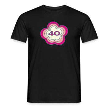 40. 40 YEARS. 40th ANNIVERSARY. BIRTHDAY 40 YEARS. - Men's T-Shirt - black - Front - AI Model Male 178 light (178cm)