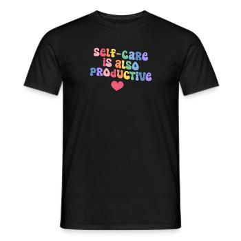 self-care is also productive - Männer T-Shirt - Schwarz - Vorne - AI Model Male 178 light (178cm)