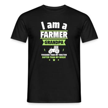 Grand-père fermier, fort comme un tracteur - T-shirt homme - noir - Devant - AI Model Male 178 light (178cm)