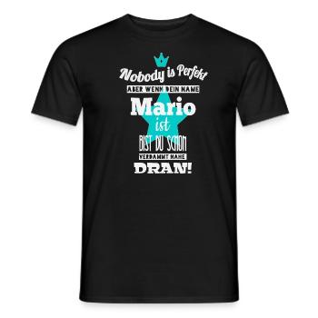 Mario men's name cool sayings gift first name - Men's T-Shirt - black - Front - AI Model Male 178 light (178cm)