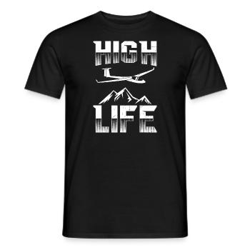 High Life | Segelflug Segelflieger Pilot Geschenke - Männer T-Shirt - Schwarz - Vorne - AI Model Male 178 light (178cm)