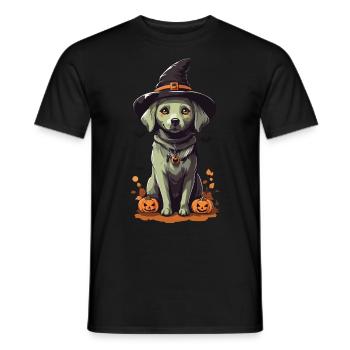 Sorcières de minuit Chien mignon Halloween Pet - T-shirt homme - noir - Devant - AI Model Male 178 light (178cm)