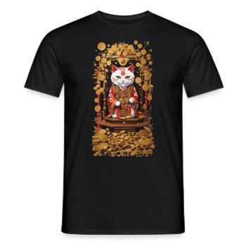 Aesthetic Lucky Cat Japan Lucky Charm Cat - Men's T-Shirt - black - Front - AI Model Male 178 light (178cm)