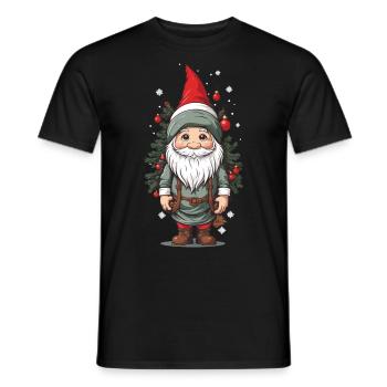 Winter Gnome and Christmas Tree Christmas Design - Men's T-Shirt - black - Front - AI Model Male 178 light (178cm)