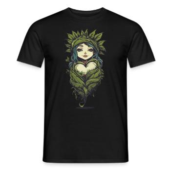 Magische Pflanzenliebe Tattoo Style - Männer T-Shirt - Schwarz - Vorne - AI Model Male 178 light (178cm)