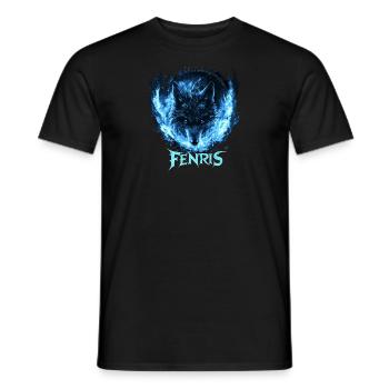 Fenris Wolf Odin Wotan Viking Vikings Wikinger - Men's T-Shirt - black - Front - AI Model Male 178 light (178cm)