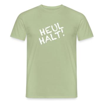 Heul Halt! - Männer T-Shirt - Sage - Vorne - AI Model Male 178 light (178cm)