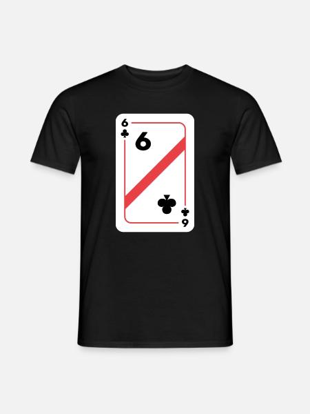 Cross Six Playing Card Poker Card - Men's T-Shirt - black