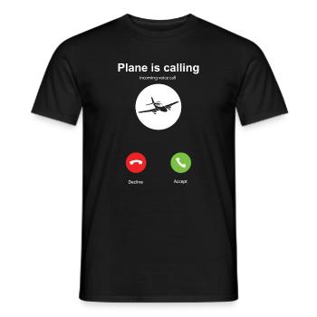 Mon avion appelle - T-shirt homme - noir - Devant - AI Model Male 178 light (178cm)
