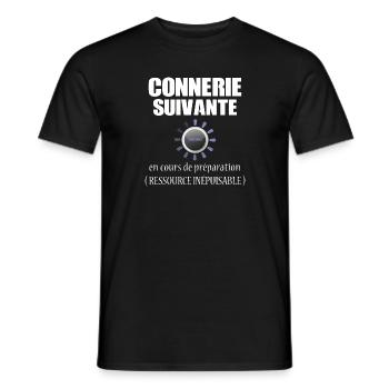 Connerie suivante téléchargement - T-shirt homme - noir - Devant - AI Model Male 178 light (178cm)
