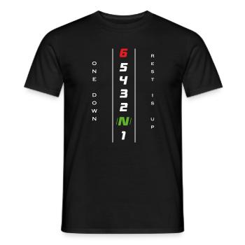 Changement de vitesse moto 1N23456 - ONE DOWN REST UP - T-shirt homme - noir - Devant - AI Model Male 178 light (178cm)