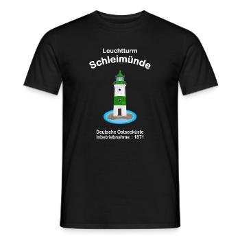 Leuchtturm Schleimünde grün-weiß Ostsee, Zeichnung - Männer T-Shirt - Schwarz - Vorne - AI Model Male 178 light (178cm)