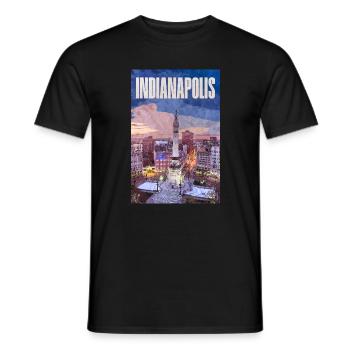 Indianapolis Skyline am Monument Circle - Männer T-Shirt - Schwarz - Vorne - AI Model Male 178 light (178cm)