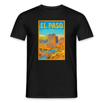 El Paso Skyline Retro - Männer T-Shirt - Schwarz - Vorne - AI Model Male 178 light (178cm)