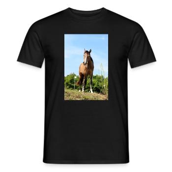 Pferd Pferdeposter - Männer T-Shirt - Schwarz - Vorne - AI Model Male 178 light (178cm)