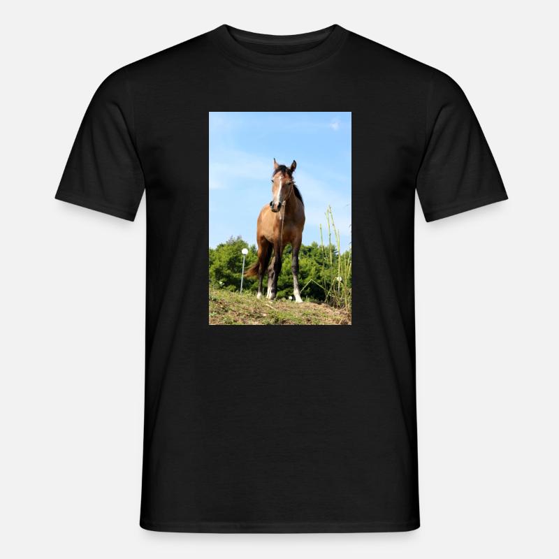 Pferd Pferdeposter - Männer T-Shirt - Schwarz