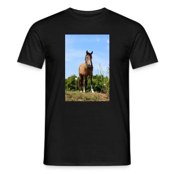 Horse Horse Poster - Men's T-Shirt - black - Front - AI Model Male 178 light (178cm)
