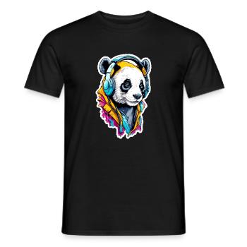 Panda - Men's T-Shirt - black - Front - AI Model Male 178 light (178cm)