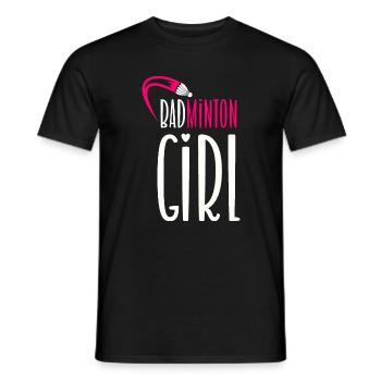 Badminton Girl - Men's T-Shirt - black - Front - AI Model Male 178 light (178cm)
