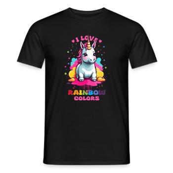 Cute Unicorn - Men's T-Shirt - black - Front - AI Model Male 178 light (178cm)