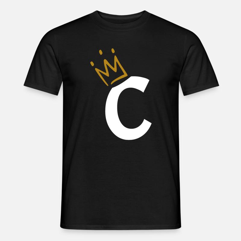 Letter C - initial letter C - Men's T-shirt - black