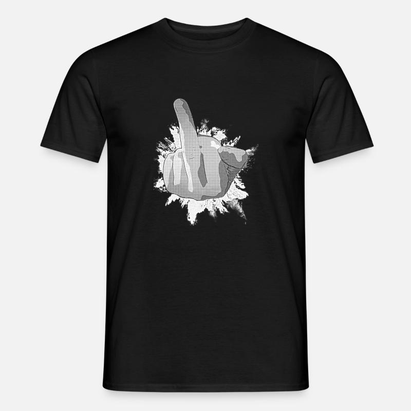 Freches Handzeichen Graffiti Druck - Männer T-Shirt - Schwarz