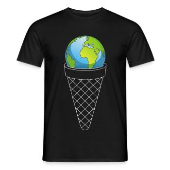 Ice cream from planet Earth - Men's T-Shirt - black - Front - AI Model Male 178 light (178cm)