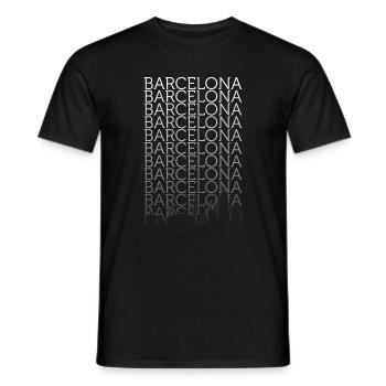 Barcelona Wordmark Skyline Repeat - Men's T-Shirt - black - Front - AI Model Male 178 light (178cm)