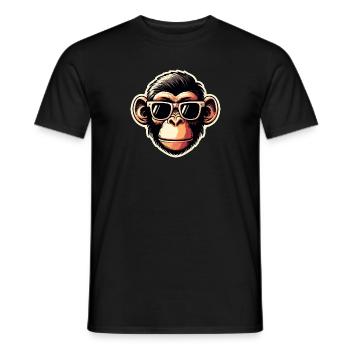 Affe Brille cool - Männer T-Shirt - Schwarz - Vorne - AI Model Male 178 light (178cm)