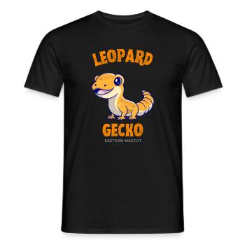 leopard gecko reptile pet small lizard - Men's T-Shirt - black - Front - AI Model Male 178 light (178cm)