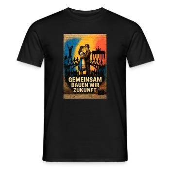 Building bridges together Ukraine / Germany - Men's T-Shirt - black - Front - AI Model Male 178 light (178cm)