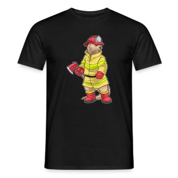 Otter Feuerwehrmann Axt Feuerwehr - Männer T-Shirt - Schwarz - Vorne - AI Model Male 178 light (178cm)