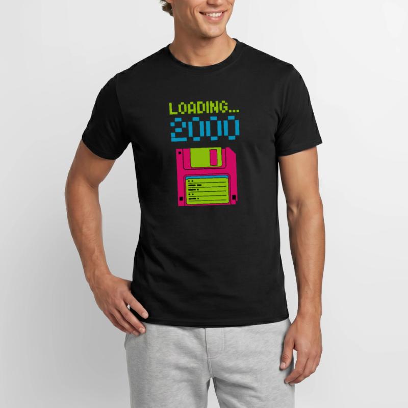 Loading 2000 Disketten-Design Retro Pixel Design Männer T-Shirt