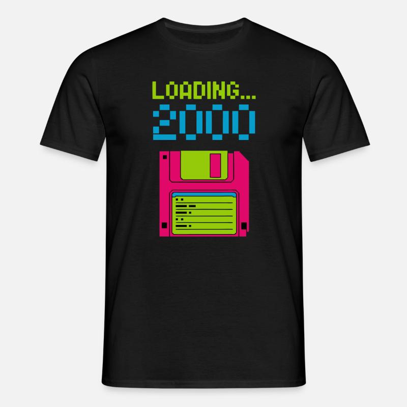 Loading 2000 Disketten-Design Retro Pixel Design - Männer T-Shirt - Schwarz